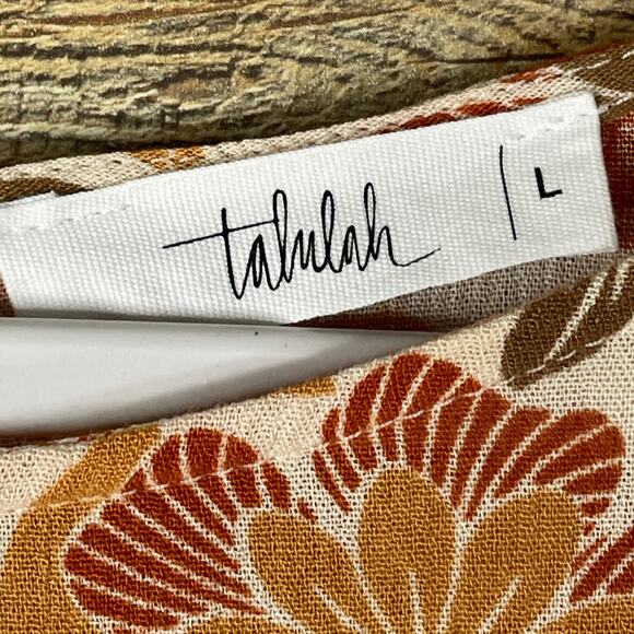 Talulah Gotta Have It Dress Long Sleeve Brown Purple Floral SZ Large - Picture 9 of 12